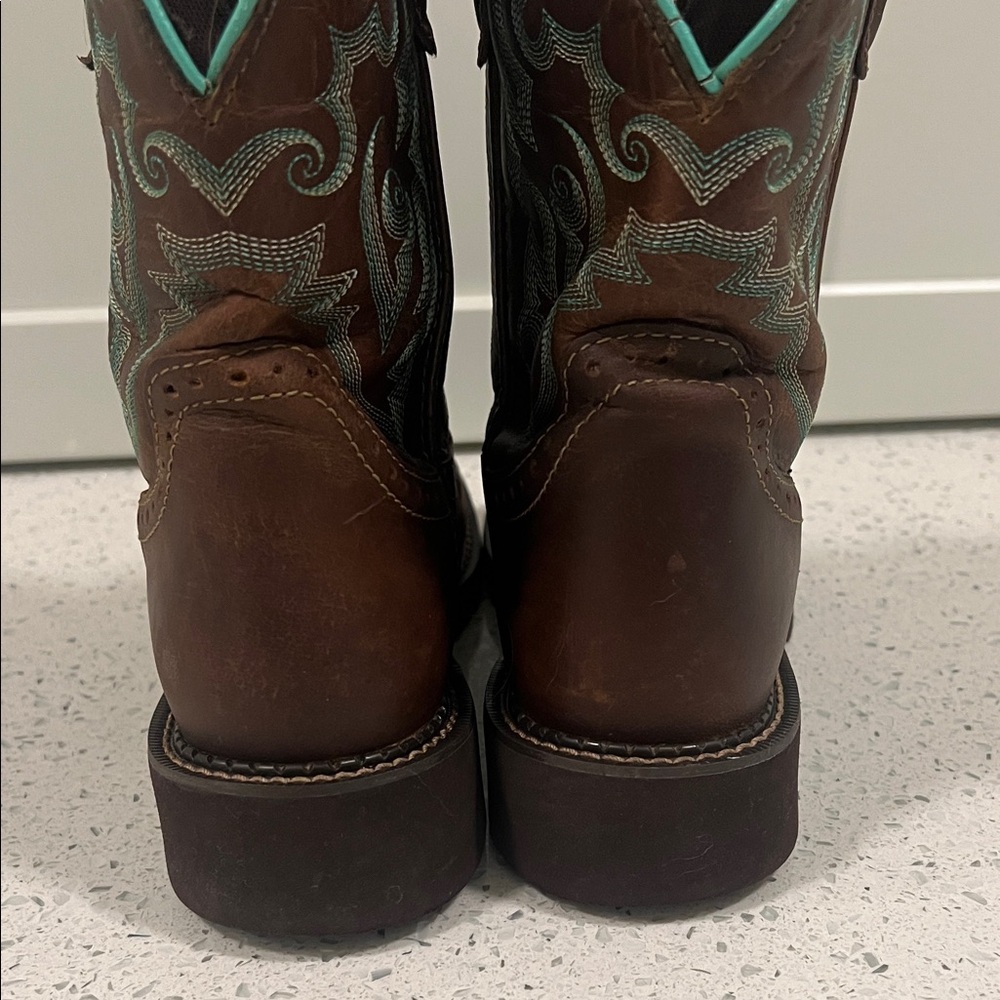 JUSTIN "Gypsy" Boots Women's Leather Cowgirl Embroidered Size 7.5B - Picture 13 of 16
